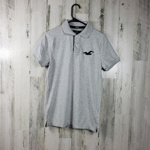 Hollister epic flex gray short sleeve collar shirt women's size XS